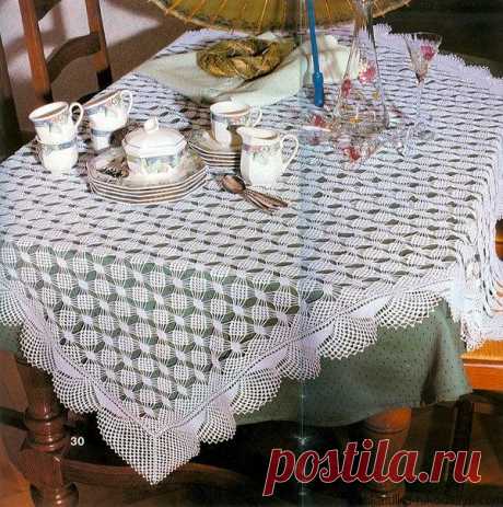 Прямоугольная скатерть крючком Прямоугольная скатерть крючком. Вязаные крючком скатерти со схемами
