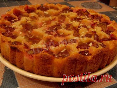 Сливовый пирог со сливами песочный рецепт с фото - 1000.menu