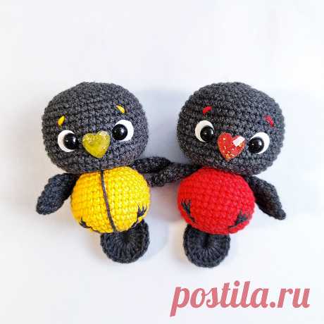 PDF Птичка крючком. FREE crochet pattern; Аmigurumi toy patterns. Амигуруми схемы и описания на русском. Вязаные игрушки и поделки своими руками #amimore - птенец, птенчик, маленькая птичка, птицы из обычной пряжи.