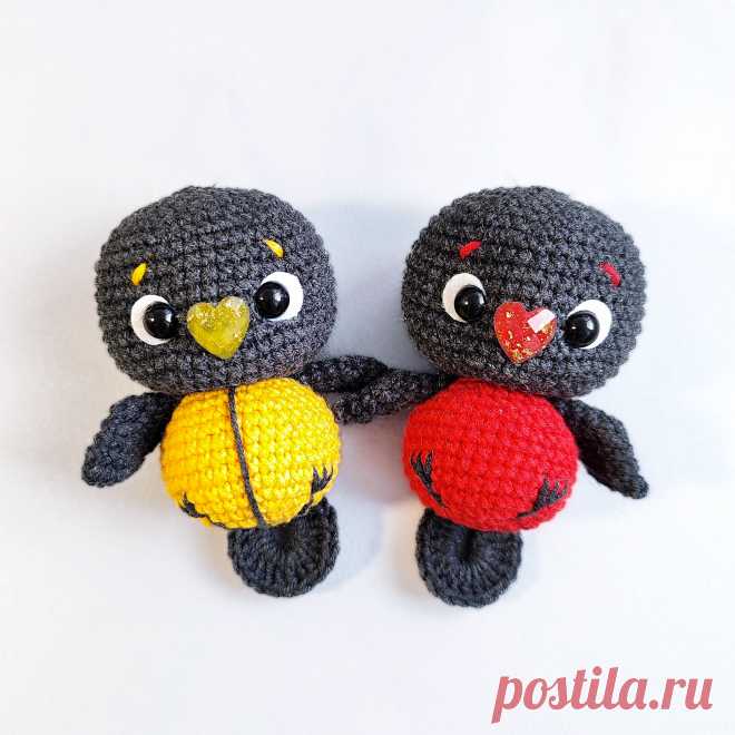 PDF Птичка крючком. FREE crochet pattern; Аmigurumi toy patterns. Амигуруми схемы и описания на русском. Вязаные игрушки и поделки своими руками #amimore - птенец, птенчик, маленькая птичка, птицы из обычной пряжи.