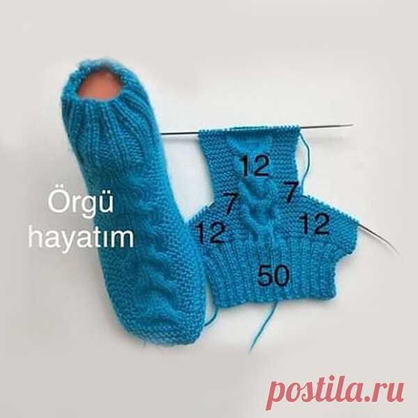 Следки на двух спицах.- Узоры спицами и крючком на /ok.ru/ описание: