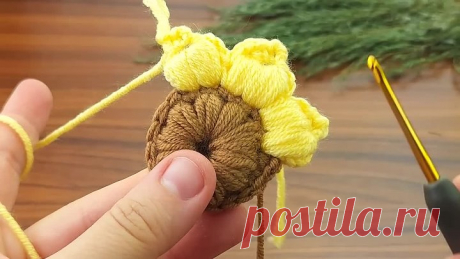 Самый солнечный цветок крючком от турецкой рукодельницы.🌻