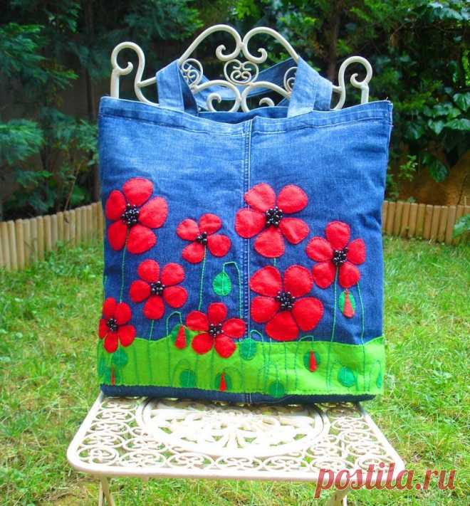 Несложные hand made идеи Красивые сумки с аппликацией