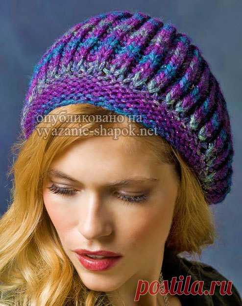 Объемный берет с косами — 9 моделей — вяжем спицами | Вязание Шапок - Модные и Новые Модели