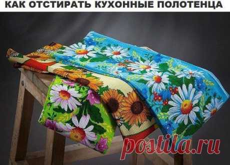 как  отстирать кухонные  полотенца