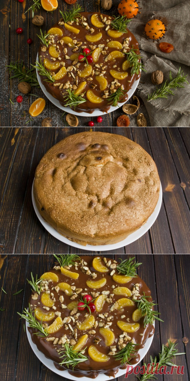 Фруктовый торт с шоколадным кремом.