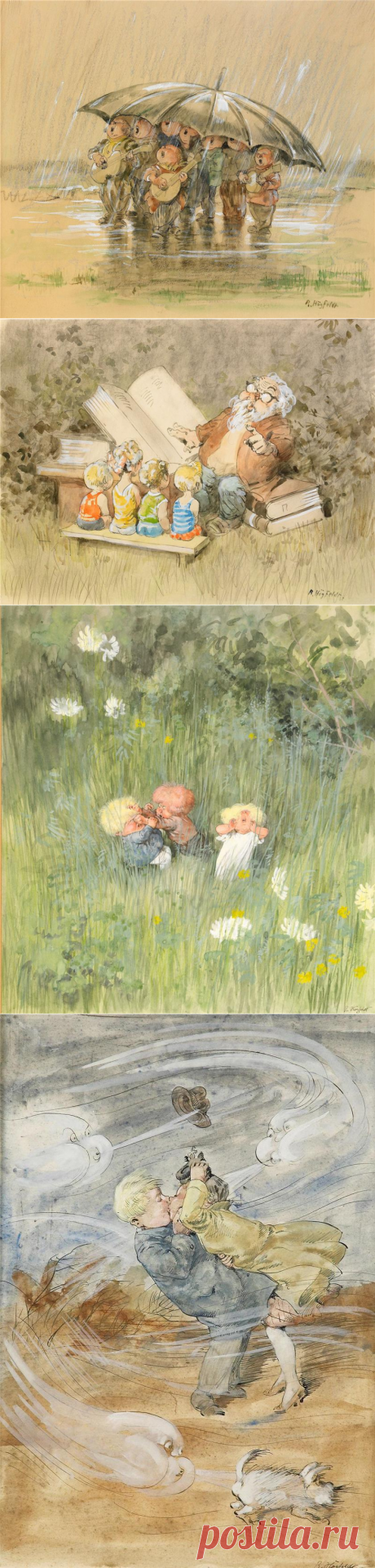 Позитивные рисунки Густава Хёгфельдта ( Gustav Robert Högfeldt )