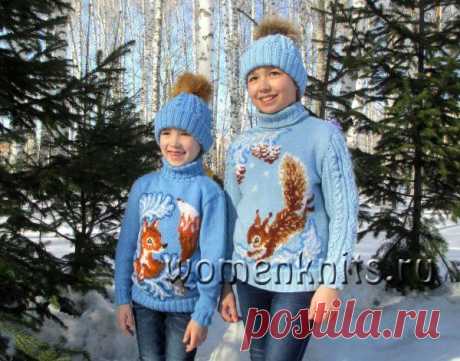 Детские свитера спицами с красивыми рисунками
