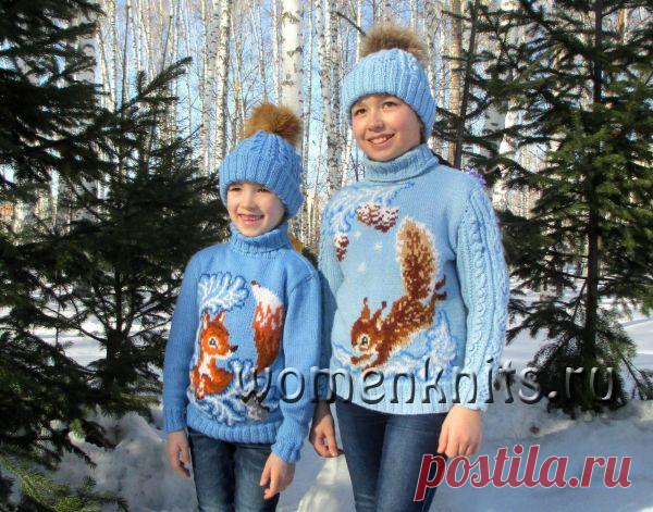Детские свитера спицами с красивыми рисунками