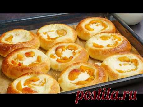 НОВИНКА!! Ватрушка с абрикосами 😋 - Рецепт выпечки к чаю на дрожжевом тесте 👍!
