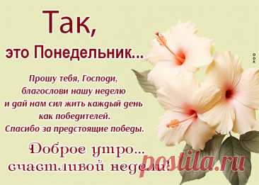 С Понедельником! Хорошей недели!