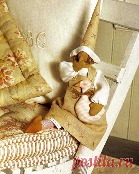 Ведьмочка тильда с носиком - выкройка и схема шитья