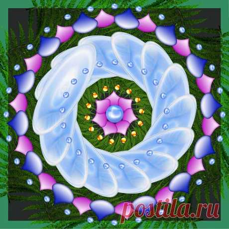 Blue Digital Mandala  Free Stock Photo HD - Public Domain Pictures
