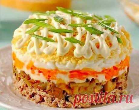 Салат &quot;Мимоза&quot; по - новому, с грибочками!