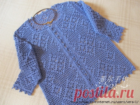 Ажурный жакет крючком