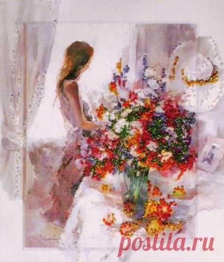 Схема вышивки «Девушка у окна» - Схемы автора «svetlanastrokova» - Вышивка крестом