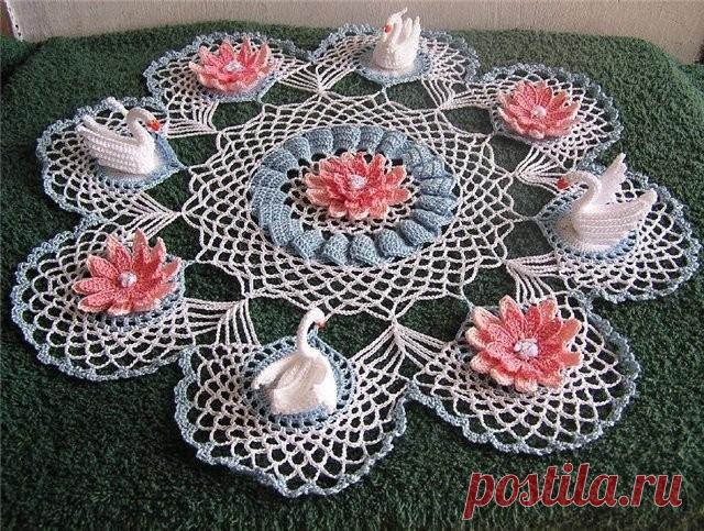 Вяжем крючком. Салфетка Лебединое Озеро. Мастер-класс: aleksandria007 — ЖЖ