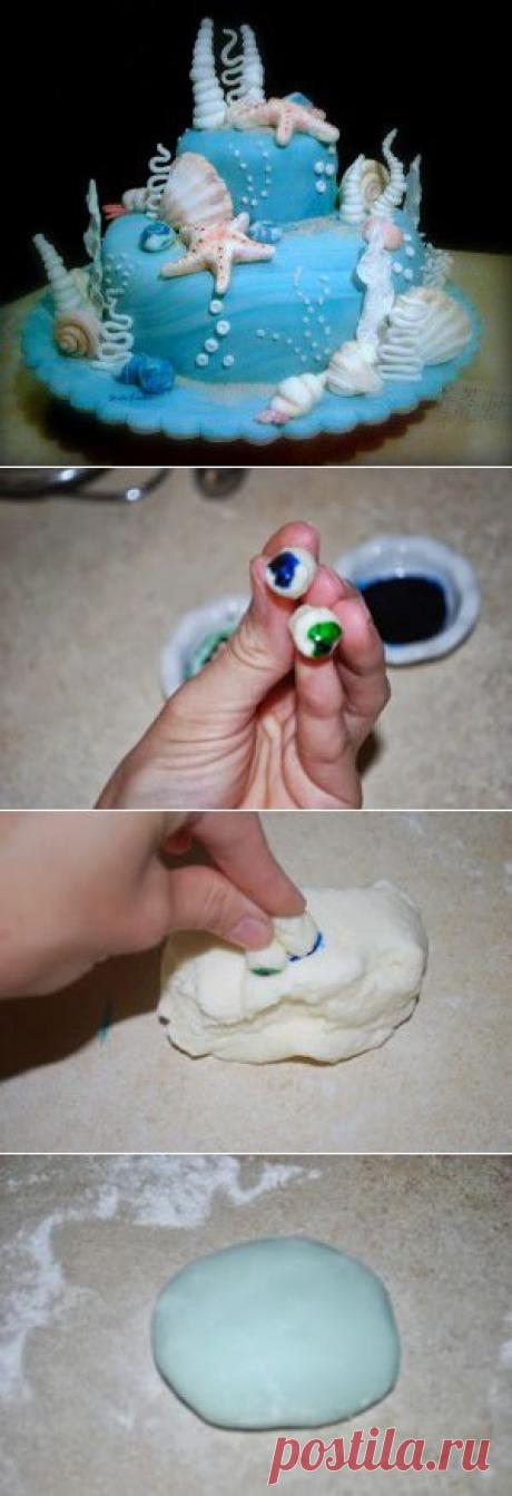 Как покрасить мастику в цвет морской волны - мастер-класс с фотографиями по окрашиванию мастики в цвет морской волны