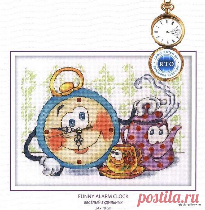 Веселый будильничек.Вышивка
