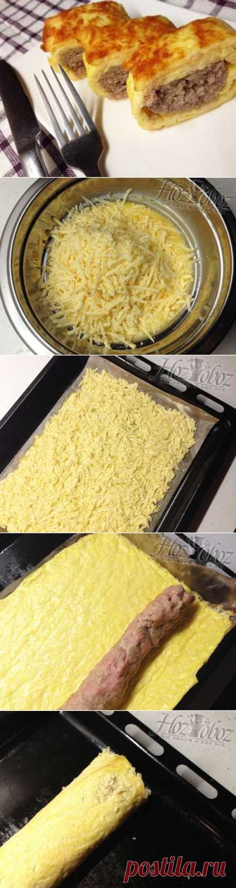 Сырно мясной рулет с фаршем
