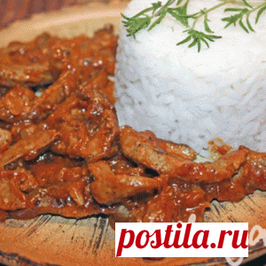 Нежнейшая печень в пикантном соусе - oчень вкусно, соус выше всяких похвал!