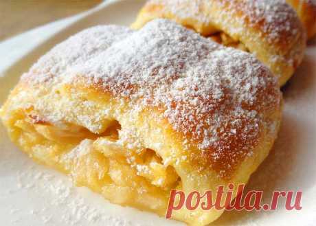 Нежные рулеты с яблоками