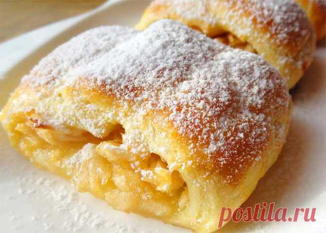 Нежные рулеты с яблоками
