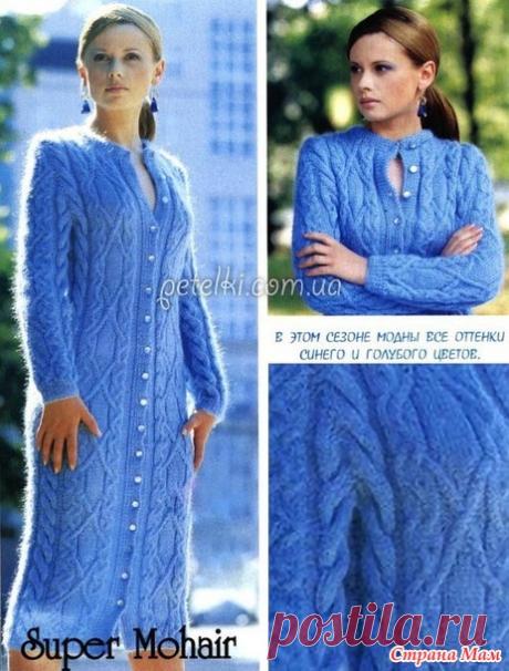 . Пальто спицами с узором из жгутов - Вязание спицами - Страна Мам