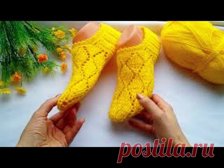 🌼🧶 следки тапочки крючком подробный мастер класс для начинающих. Легко, быстро, просто.