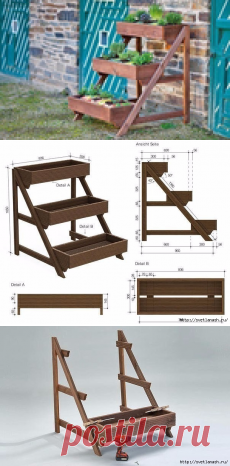 Цветник-этажерка для дачи своими руками. Фото МК.