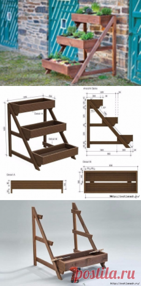 Цветник-этажерка для дачи своими руками. Фото МК.