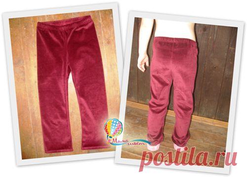 Мама шьет » Как сшить леггинсы для девочки из трикотажного велюра