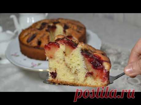 ЛЁГКИЙ РЕЦЕПТ ПИРОГА СО СЛИВАМИ😍ЧУДО А НЕ ПИРОГ