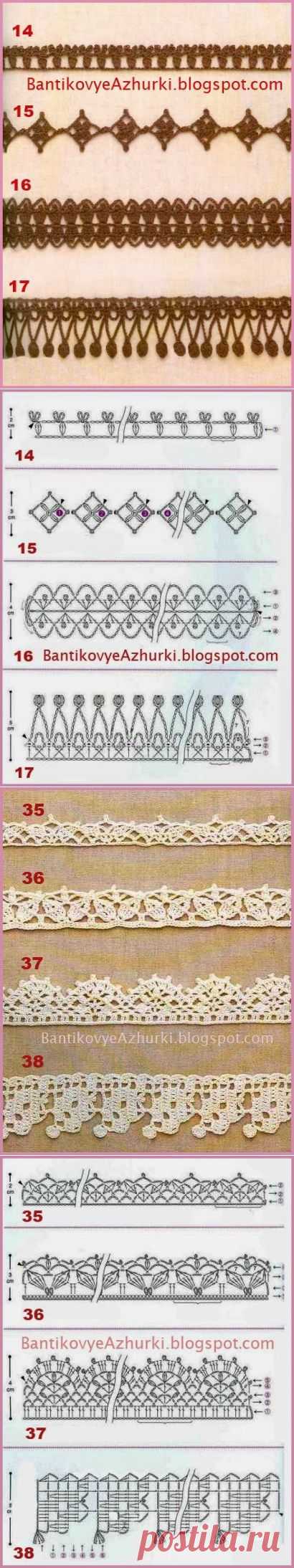 BantikovyeAzhurki.blogspot.com: Обвязка края, кружево, тесьма крючком (часть 2).