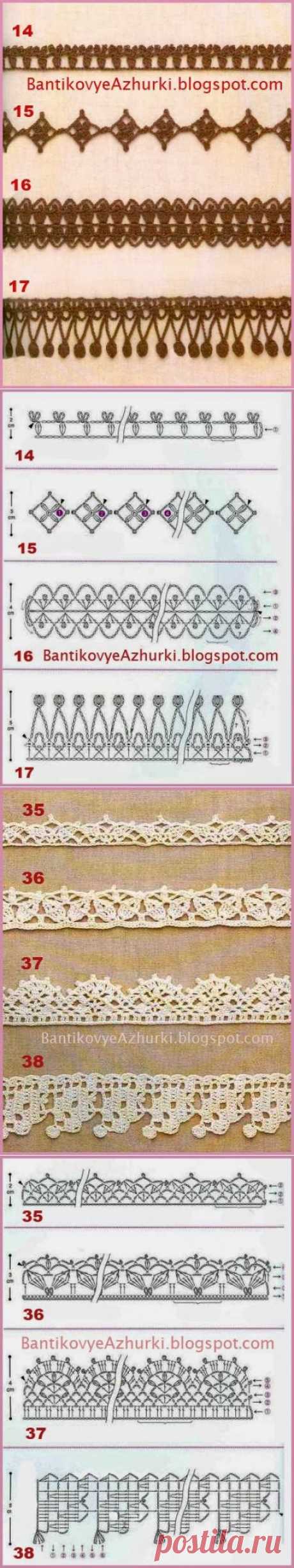 BantikovyeAzhurki.blogspot.com: Обвязка края, кружево, тесьма крючком (часть 2).