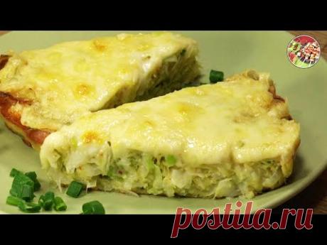 Капустная запеканка с яйцом, луком, сыром. Быстрый простой рецепт.