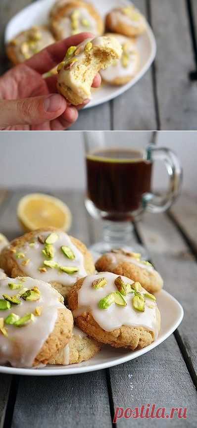 Лимонное печенье с фисташками