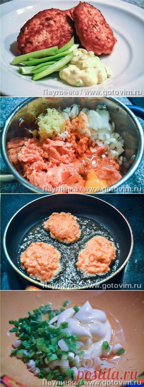 Азиатские котлетки из лосося с кунжутным майонезом. Фото-рецепт / Готовим.РУ