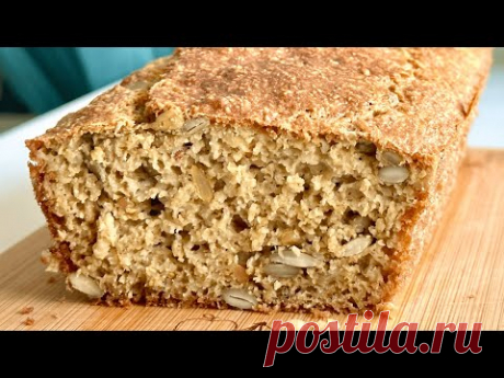 Мой самый быстрый овсяный хлеб для здорового завтрака! без муки без масла