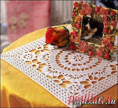 Квадратная салфетка крючком вязаная | вязание
