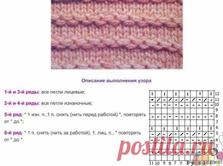Узор спицами для шапок , снудов и шарфов. красивый и очень простой!