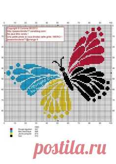 Бабочки 4 Couleurs (4 цвета бабочки), предназначенные Коринн Thulmeaux, Passion Broderie 77 блоггер.