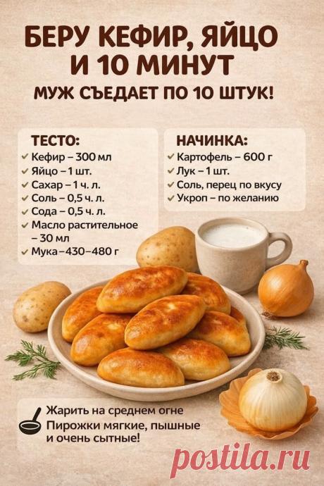 Пирожки на кефире с картофельной начинкой