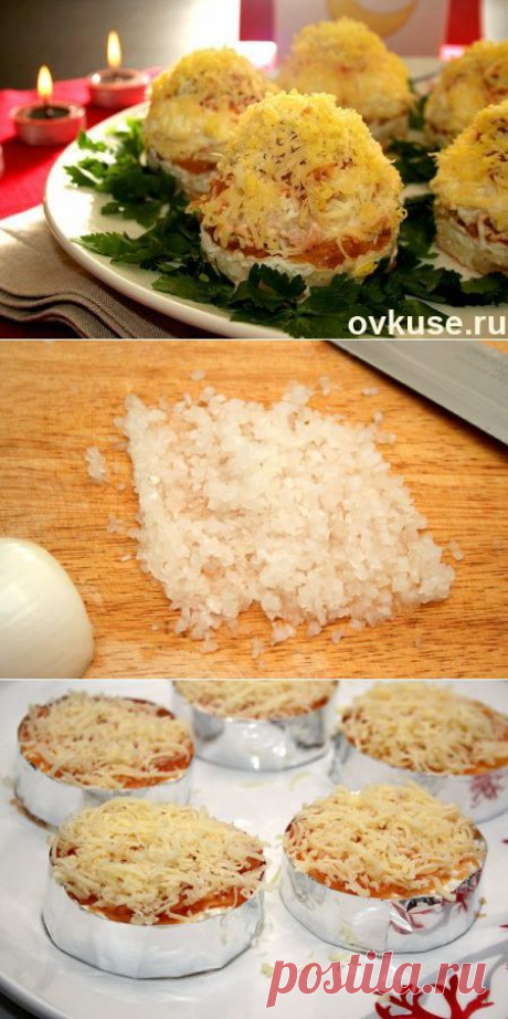 Салат «Мимоза» порционный - Простые рецепты Овкусе.ру