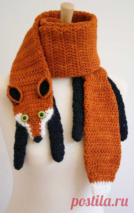 Digital PDF Crochet Pattern for Fox Scarf - DIY Fashion Tutorial - Instant…