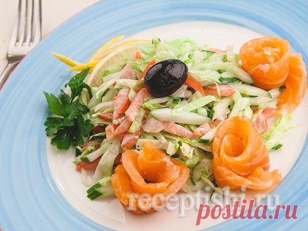 Салат зеленый с лососем | Кулинарные рецепты с фото на Рецептыши.ру