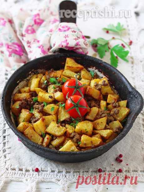 Жареный картофель с фаршем | Кулинарные рецепты с фото на Рецептыши.ру