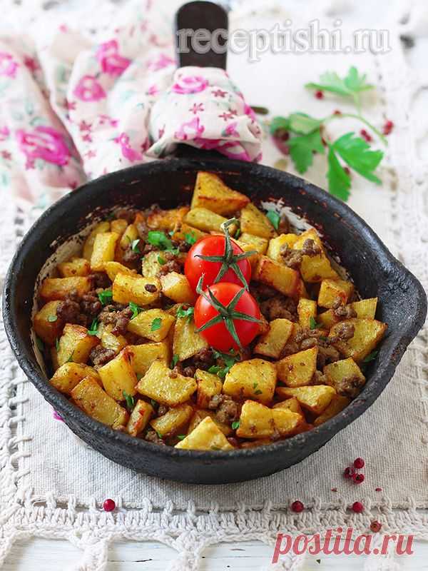 Жареный картофель с фаршем | Кулинарные рецепты с фото на Рецептыши.ру