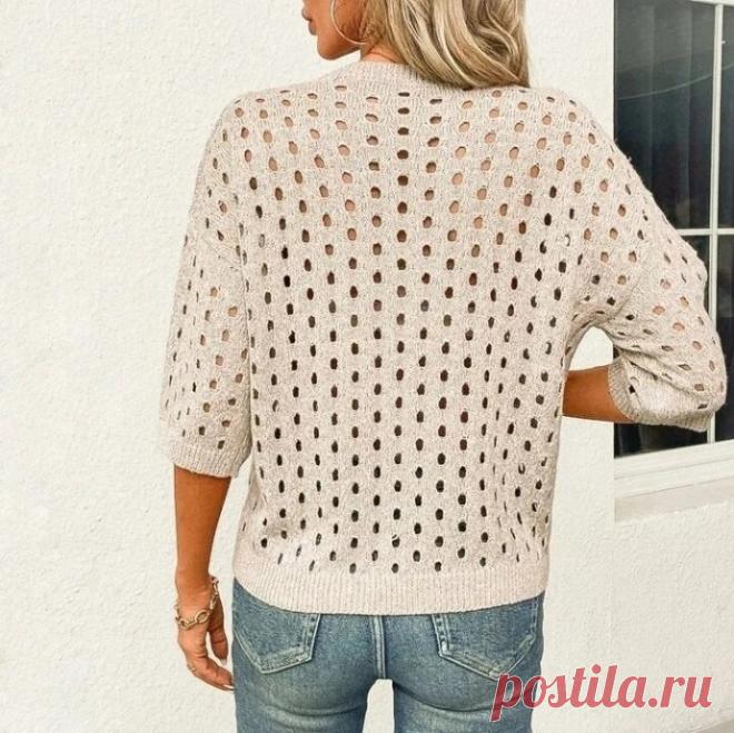 Стильный и легкий летний джемпер-поло