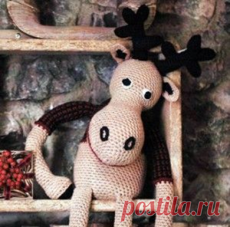 Вязаный лось. Игрушка. Текстовое руководство вязания крючком